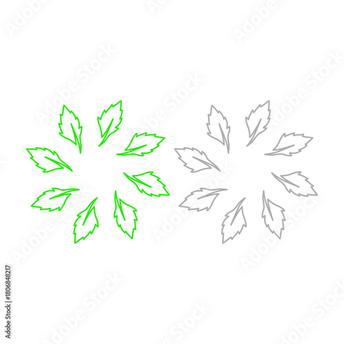 NATURAL PRODUCT LEAVES IN CIRCLE SIGN SYMBOL LOGO
