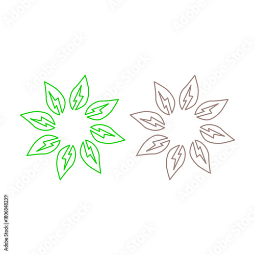 NATURAL PRODUCT LEAVES IN CIRCLE SIGN SYMBOL LOGO
