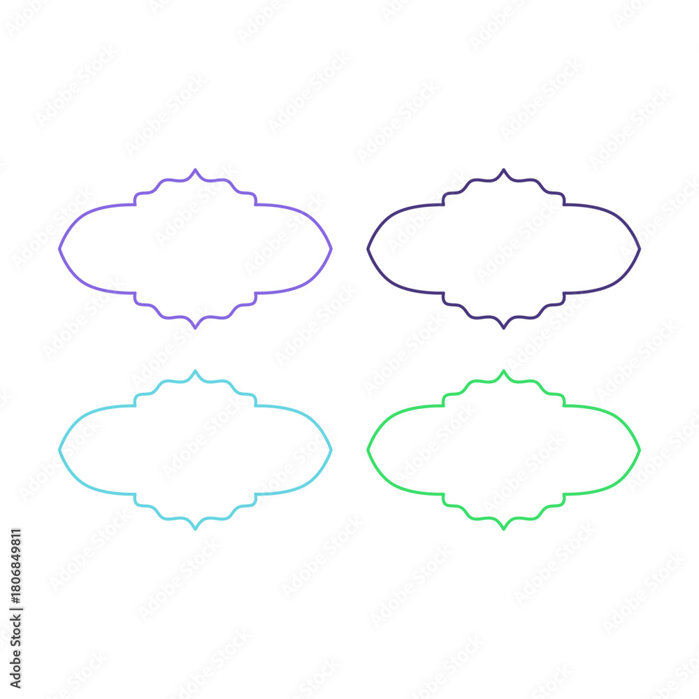 Fototapeta premium Wedding Stylish Romance Ornamental Tags Collection 