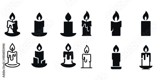 Variety of candle silhouettes and designs in different styles