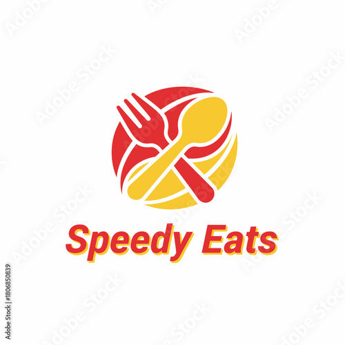 A logo shows a fork and spoon crossing over a ball, words 
