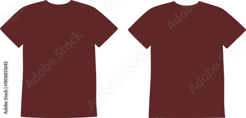 Plain maroon t-shirts front view, blank cotton apparel, casual unisex clothing, fashion mockup template, textile design, retail display, outfit idea, garment