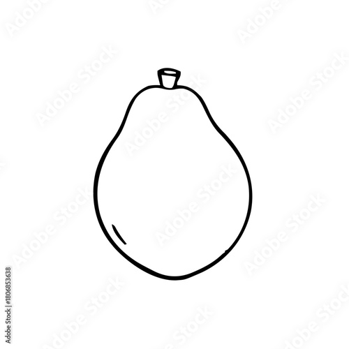 Food & Kitchen – Thick Outline BW – papaya outline