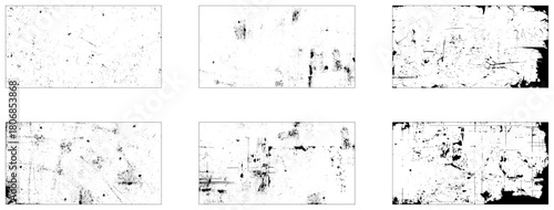 Set of Black and white grunge. Distress overlay texture. Surface dust and rough dirty wall background