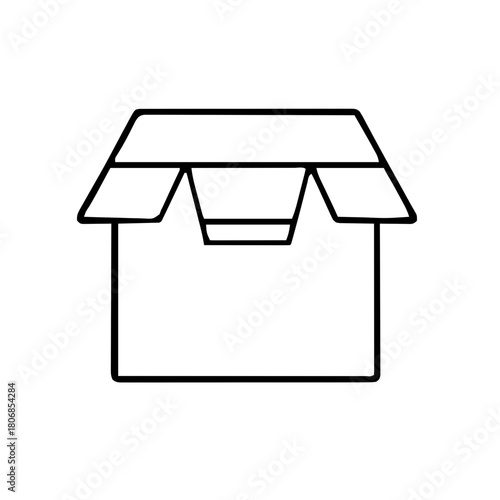 Ecommerce & Sale – Thick Outline BW – package box medium