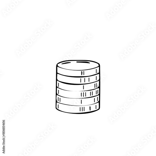 Business & Analytics – Thick Outline BW – coins stack medium