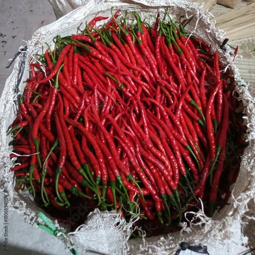 red hot chili peppers in the market
