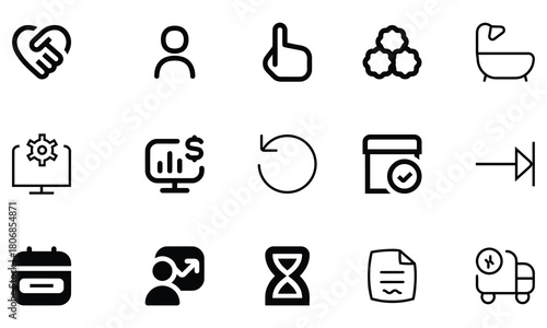 Exclusive icon set. Mega set of icons in trendy line style.