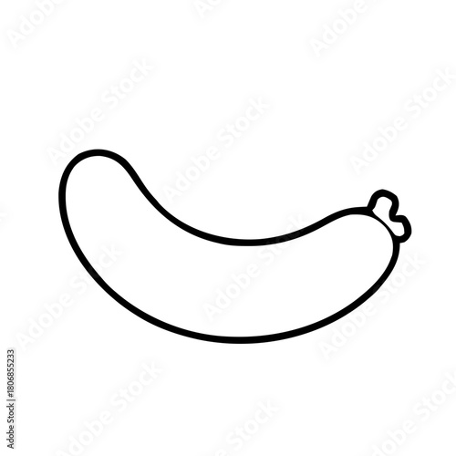 Food & Kitchen – Thick Outline BW – sausage minimal