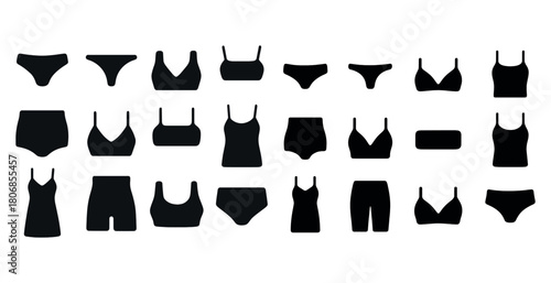 Variety of silhouette women swimwear and athletic apparel