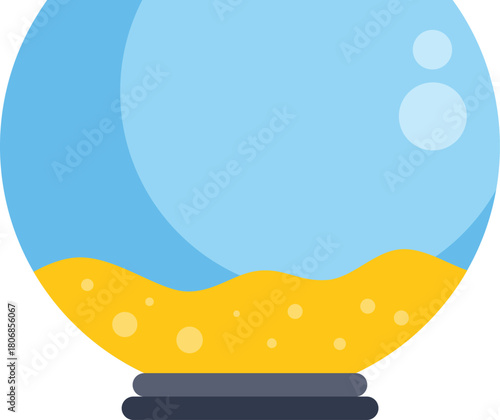 Serene fishbowl with sand and water creating a peaceful aquatic environment