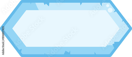 Light blue horizontal ice sign with copy space, for a game interface
