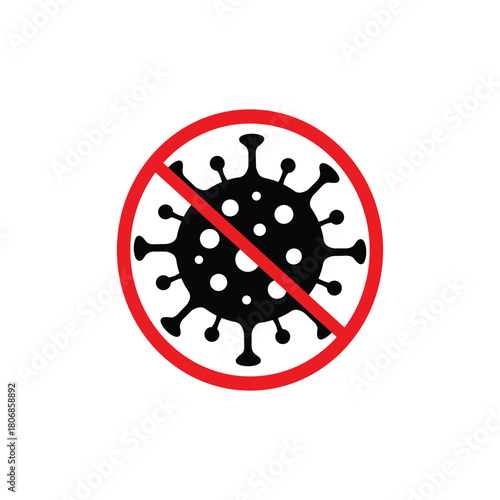No virus sign, coronavirus disease pandemic outbreak prevention concept vector