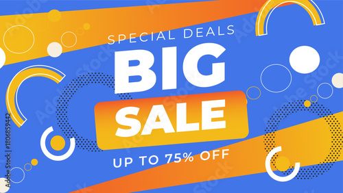 Big sale banner template in bright colors