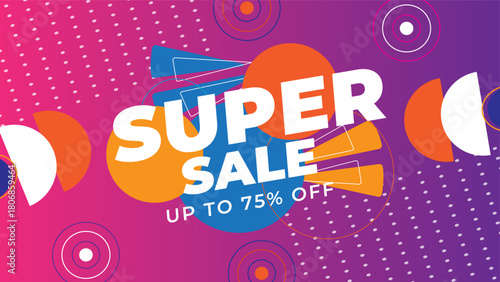 Sale banner template design with geometric background big sale special offer