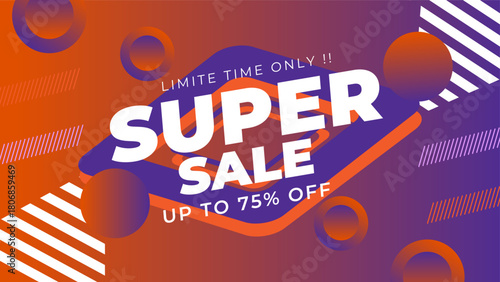 Sale banner template design with geometric background big sale special offer