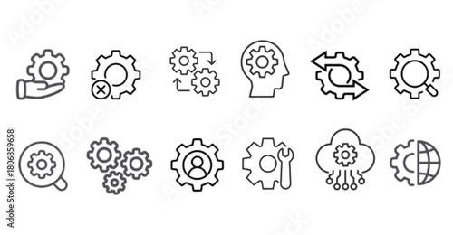 Minimal Settings Icons  Modern Line Style