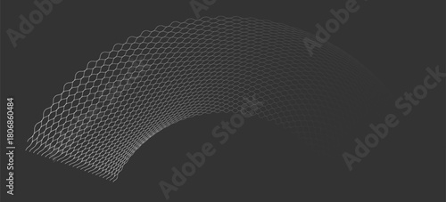 Wire mesh fence isolated on white background. Mesh texture for fishing nets. Seamless black pattern for sportswear or soccer goal, volleyball net, basketball hoop, hockey, athletics.