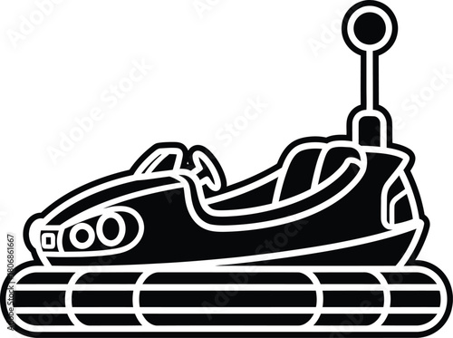 Find black and white bumper car illustration vector image download now eps silhouette
