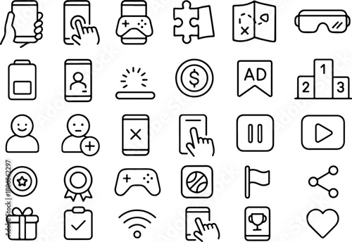Hand drawn social media and technology icons collection