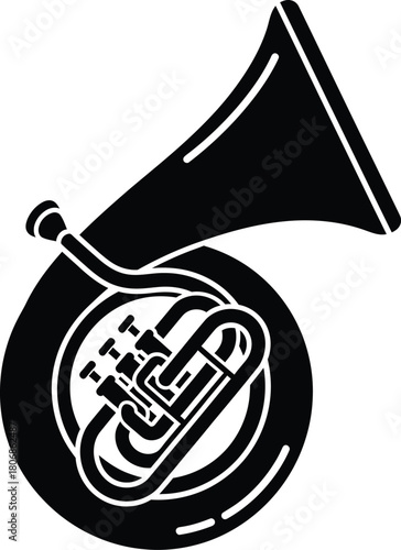 Explore the sounds of music with this tuba instrument vector graphic eps silhouette
