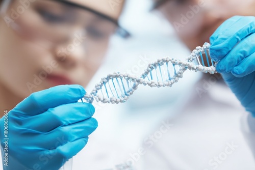 biochemists conducting DNA research close up