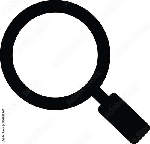 Magnifying glass search icon find zoom investigation research tool symbol eps silhouette
