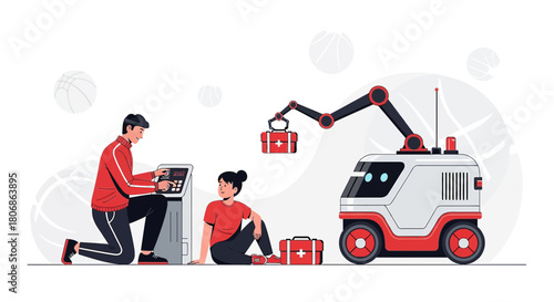 Automated aid: Innovative robotics for medical emergencies in sports training sessions