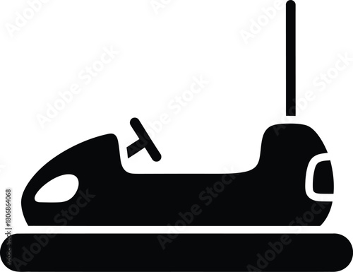 Bumper car vector icon amusement park ride silhouette isolated design eps