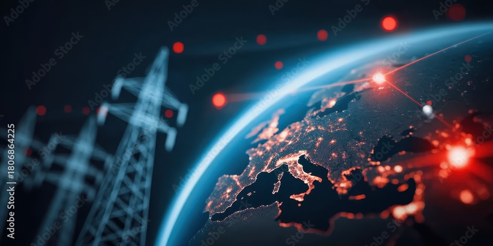 Obraz premium A powerful solar system guides distribution tuned by constant monitoring ensuring each operation upholds a stable blueprint that raises efficiency and maintains synchronized inspection pathways