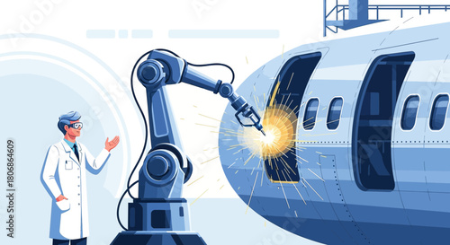Automated precision: robotic system in aircraft manufacturing for streamlined efficiency