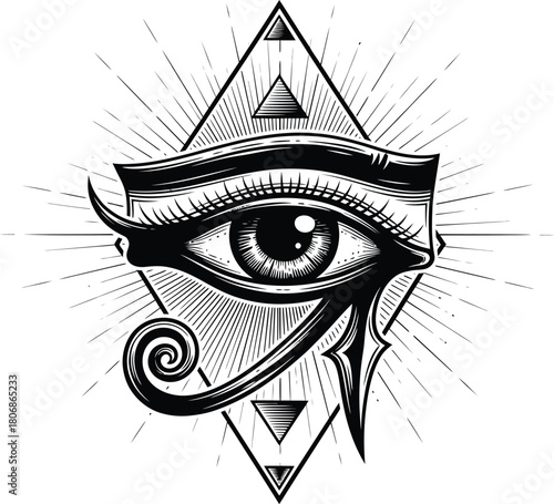 Eye of horus vector illustration egyptian symbol ancient egypt mythology eps silhouette