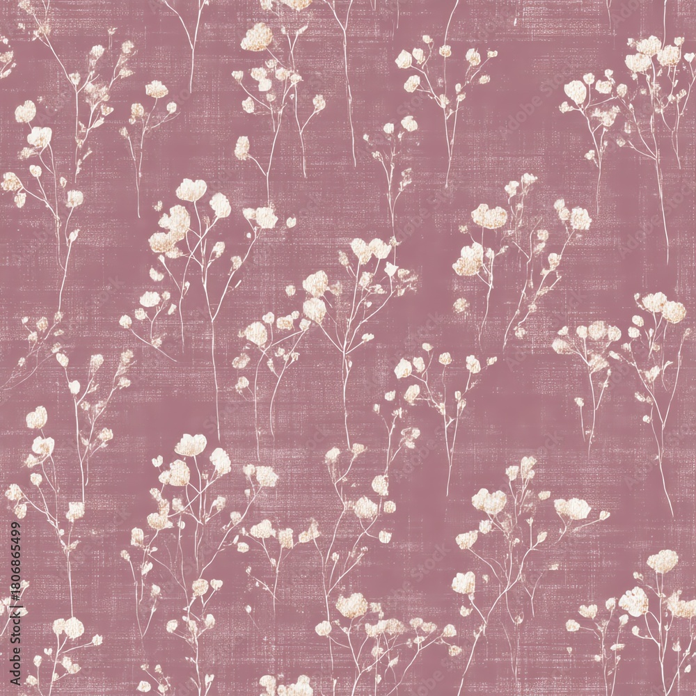 Obraz premium Elegant floral pattern with soft pink background, perfect for interior design projects. Seamless pattern.