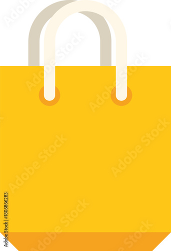 Simple and vibrant yellow shopping bag symbolizing purchasing, consumerism, retail therapy, and the excitement of acquiring new possessions