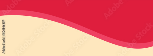 Smooth wave separating red and beige areas creating a dynamic and visually interesting abstract background