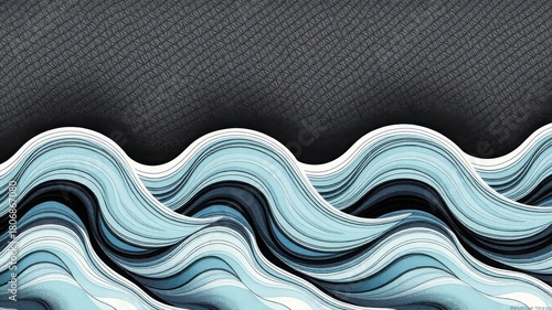 Abstract waves with a dark textured background illustration.