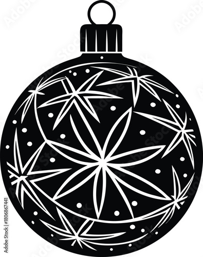 Christmas ball black silhouette vector