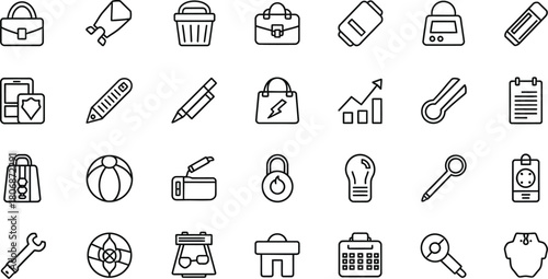 Vector art of office and business icons set