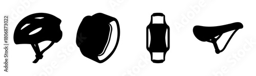 Cycling gear and fitness tech icons for an active lifestyle