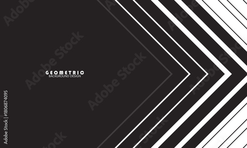 Minimal Black and White Background with Arrow Pointing Right. Striped Transition from Black to White Abstract Strict Lines. modern trendy design