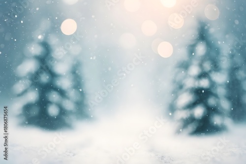 Wallpaper Mural Blurred Winter Background with Soft Snowy Bokeh Torontodigital.ca