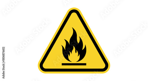 Warning of Fire Hazard Triangular Caution Sign for Flammability Safety