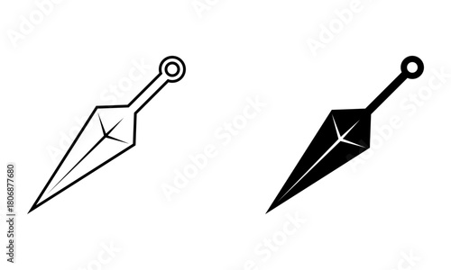 illustration of a kunai dagger, a Japanese throwing knife icon vector