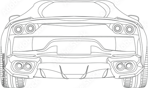 Car line art drawing, outline car Design, car coloring page, car sketch vector art illustration, car line silhouette design