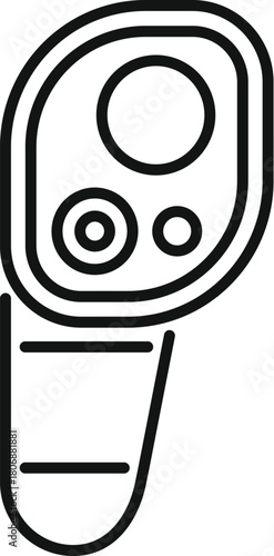 Electronic thermometer is measuring temperature with infrared ray