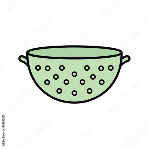 Kitchen Sieve Vector Illustration – Strainer and Cooking Tool Icon