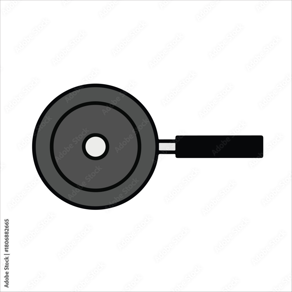 Fototapeta premium Frying Pan Vector Illustration – Nonstick Skillet Kitchen Appliance Icon