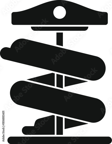 Spiral water slide with roof and platform for summer fun