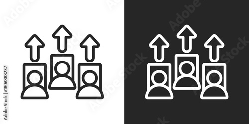 Competitor Icon In Line Version On Black And White Background