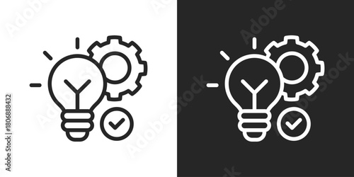 Innovation Icon In Line Version On Black And White Background